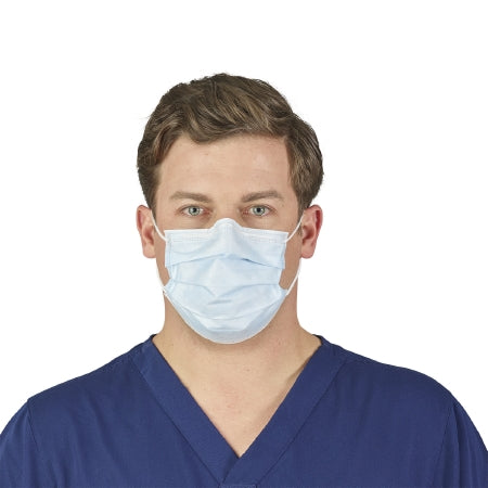 O&M Halyard Inc Procedure Mask Halyard Pleated Earloops One Size Fits Most Blue NonSterile ASTM Level 1