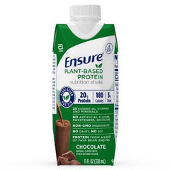 Abbott Nutrition Oral Protein Supplement Ensure® Plant Based Protein Nutrition Shake Chocolate Flavor Ready to Use 11 oz. Carton