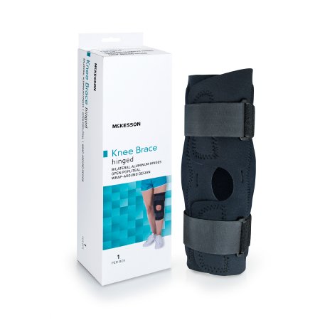 Knee Brace McKesson Medium Wraparound / Hook and Loop Straps with D-Rings 18 to 20-1/2 Inch Circumference Left or Right Knee