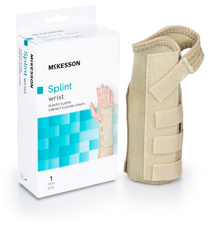 Wrist Brace McKesson Low Profile / Contoured / Wraparound Aluminum / Cotton / Elastic Left Hand Beige X-Small