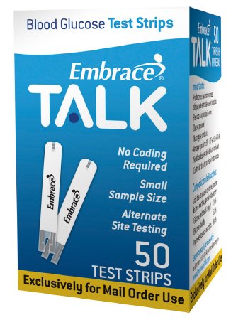 Omnis Health Blood Glucose Strips Embrace 50 Strips No Code Required For use With Embrace Talk