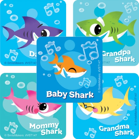 SmileMakers ValueStickers™ 250 per Unit Baby Shark Sticker 1.625 Inch