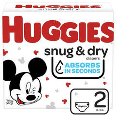 Kimberly Clark Unisex Baby Diaper Huggies® Snug & Dry Size 2 Disposable Heavy Absorbency - M-1160333-2167 - Pack of 34