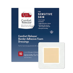 Global Biomedical Technologies LLC Foam Dressing Comfort Release® 4-1/4 X 4-1/4 Inch Square Adhesive with Border Sterile