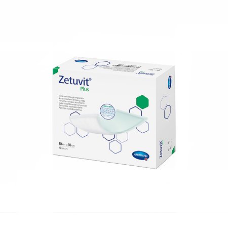 Hartmann Superabsorbent Dressing Zetuvit® Plus Cellulose Fluff / Nonwoven 4 X 4 Inch