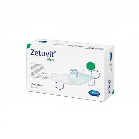 Hartmann Superabsorbent Dressing Zetuvit® Plus Cellulose Fluff / Nonwoven 4 X 8 Inch