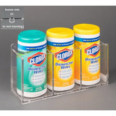 Poltex Inc Wipe Tub Holder Clear Acrylic Manual 3 Wipe Canisters Countertop - M-1161827-1567 - Each