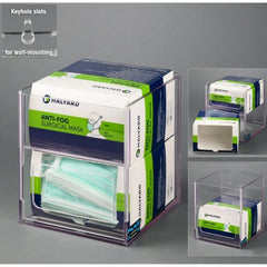 Poltex Inc Face Mask Dispenser Wall Mount 2-Box Capacity Clear 8 X 9.6 X 9-1/4 Inch PETG Plastic
