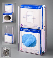 Poltex Inc Bouffant Cap Dispenser Magnetic Mount 2-Box Capacity Clear 4.8 X 11-1/4 X 20 Inch PETG Plastic