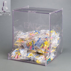 Poltex Inc Earplug Dispenser Wall Mount Clear 10.2 X 10-1/2 X 11-1/2 Inch PETG Plastic