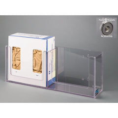 Poltex Inc Glove Box Holder Magnet Mounted 2-Box Capacity Clear 10-1/2 X 7.9 X 4.5 Inch PETG Plastic