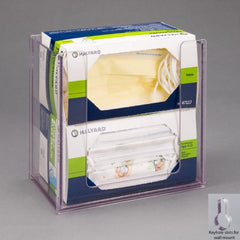 Poltex Inc Face Mask Dispenser Wall Mount 2-Box Capacity Clear 4-1/2 X 7-1/2 X 7-3/4 Inch PETG Plastic