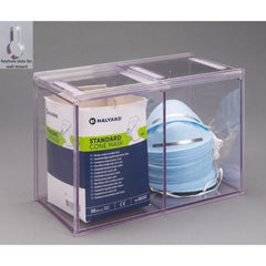 Poltex Inc Double Cone Mask Dispenser Wall Mount 2-Compartment Clear 5-1/2 X 5-1/2 X 7 Inch PETG Plastic