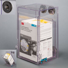 Poltex Inc N95 Face Mask Dipenser Magnetic Mount 1 Box of 20 Masks Clear 6-1/2 X 7 X 11.9 Inch PETG Plastic