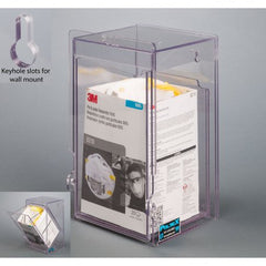 Poltex Inc N95 Face Mask Dipenser Wall Mount 1 Box of 20 Masks Clear 6-1/2 X 7 X 11.9 Inch PETG Plastic
