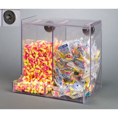 Poltex Inc Double Earplug Dispenser Magnetic Mount 2-Compartment Clear 5.6 X 11.2 X 12-1/2 Inch PETG Plastic