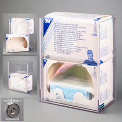 Poltex Inc Face Shield Dispenser Magnetic Mount 2-Box Capacity Clear 6.4 X 11-1/2 X 15 Inch PETG Plastic