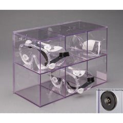 Poltex Inc Goggle Dispenser Magnetic Mount 6 Goggle Capacity Clear 4 X 4 X 6 Inch PETG Plastic