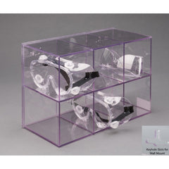 Poltex Inc Goggle Dispenser Wall Mount 6 Goggle Capacity Clear 4 X 4 X 6 Inch PETG Plastic