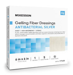 Silver Gelling Fiber Dressing McKesson 6 X 6 Inch Square Sterile