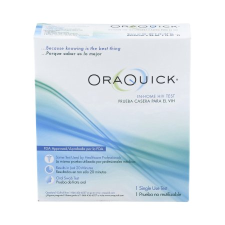 Orasure Technologies Rapid Test Kit OraQuick® In-Home HIV Home Test Device HIV Detection Saliva Sample 1 Test