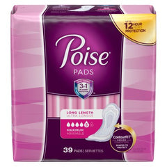 Kimberly Clark Bladder Control Pad Poise® 14.6 Inch Length Heavy Absorbency Absorb-Loc® Core One Size Fits Most Adult Female Disposable - M-1163799-3259 - Case of 78
