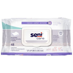 TZMO USA Inc Rinse-Free Bath Wipe Seni® Care Soft Pack Allantoin / Vitamin E Scented 48 Count