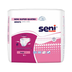 TZMO USA Inc Unisex Adult Incontinence Brief Seni® Super Quatro Large Disposable Heavy Absorbency - M-1163835-1642 - Case of 36