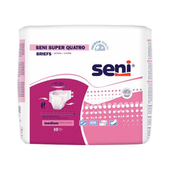 TZMO USA Inc Unisex Adult Incontinence Brief Seni® Super Quatro Medium Disposable Heavy Absorbency - M-1163836-1229 - Case of 40