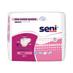 TZMO USA Inc Unisex Adult Incontinence Brief Seni® Super Quatro Small Disposable Heavy Absorbency - M-1163838-3769 - Case of 48