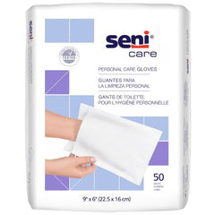 TZMO USA Inc Wash Glove Seni Care 6 X 9 Inch White Disposable