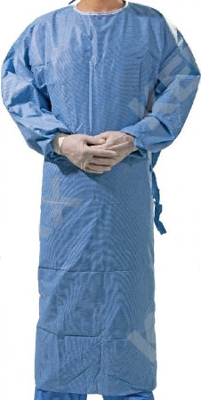 Cypress Non-Reinforced Surgical Gown with Towel Large Blue Sterile AAMI Level 3 Disposable