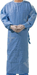 Cypress Non-Reinforced Surgical Gown with Towel Large Blue Sterile AAMI Level 3 Disposable