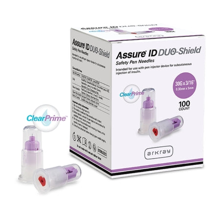 Arkray USA Insulin Pen Needle Assure® ID DUO-Shield 30 Gauge 1/4 Inch Safety Shield