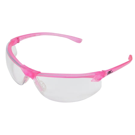 Palmero Safety Glasses ProVision® Allure™ Wraparound Clear Tint Polycarbonate Lens Pink Frame Over Ear Small / Medium