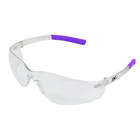 Palmero Safety Glasses ProVision® Clarity™ Wraparound Antifog Coating Clear Tint Polycarbonate Lens Clear / Lavender Frame Over Ear Small / Medium