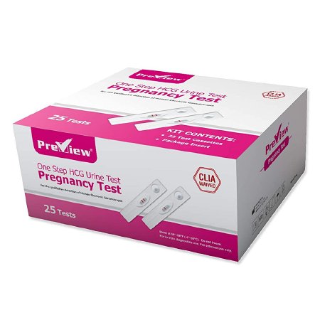 Wondfo USA Co Ltd Rapid Test Kit Preview® Fertility Test / Home Test Device hCG Pregnancy Test Urine Sample 25 Tests
