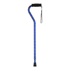 Nova Ortho-Med Offset Cane Nova Aluminum 30 to 39 Inch Height Blue Wave Print