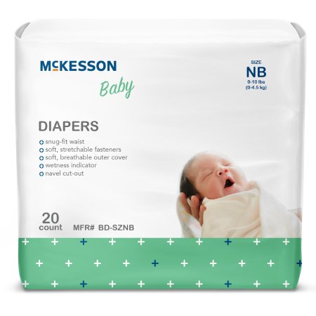 Unisex Baby Diaper McKesson Newborn Disposable Moderate Absorbency - M-1167076-4383 - Bag of 20