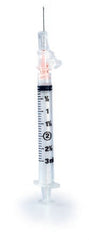 Syringe with Hypodermic Needle McKesson Prevent® SG 3 mL 25 Gauge 5/8 Inch Detachable Needle Sliding Safety Needle - M-1168027-4895 - Case of 400