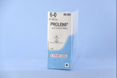J & J Healthcare Systems Suture with Needle Prolene™ Nonabsorbable Uncoated Blue Suture Monofilament Polypropylene Suture Size 6 - 0 24 Inch Suture Double-Armed 10.5 mm Length 3/8 Circle Taper Point Needle