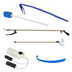 Fabrication Enterprises ADL Hip / Knee Equipment Kit FabLife™ Reacher - 32 Inch Length / Shoehorn - 18 Inch Length / Dressing Stick - 24 Inch Length / Leg Lifter - 32 Inch Length