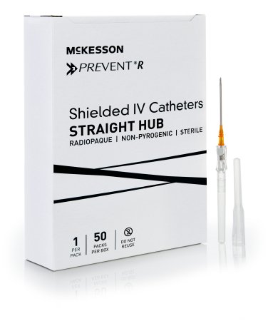 Peripheral IV Catheter McKesson Prevent® R 14 Gauge 1.75 Inch Button Retracting Safety Needle - M-1169910-1519 - Case of 200