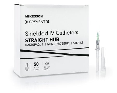 Peripheral IV Catheter McKesson Prevent® R 18 Gauge 1.16 Inch Button Retracting Safety Needle - M-1169912-4277 - Case of 200