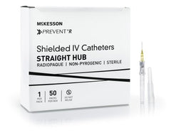 Peripheral IV Catheter McKesson Prevent® R 24 Gauge 0.5 Inch Button Retracting Safety Needle - M-1169918-4251 - Case of 200