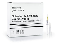 Peripheral IV Catheter McKesson Prevent® R 24 Gauge 0.5 Inch Button Retracting Safety Needle - M-1169918-3906 - Box of 50