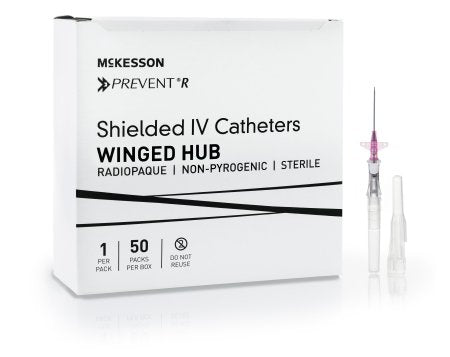 Peripheral IV Catheter McKesson Prevent® R 20 Gauge 1.16 Inch Button Retracting Safety Needle - M-1169921-4245 - Case of 200