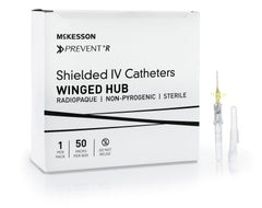 Peripheral IV Catheter McKesson Prevent® R 24 Gauge 0.75 Inch Button Retracting Safety Needle - M-1169923-3304 - Case of 200