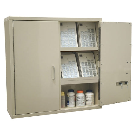 Harloff Narcotic Cabinet Stainless Steel 2 Shelves 2 Locks