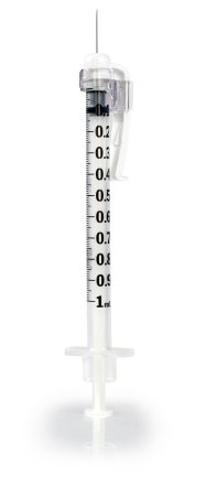 Tuberculin Syringe with Needle McKesson Prevent® SG 1 mL 27 Gauge 1/2 Inch Attached Needle Sliding Safety Needle / Safety Cap - M-1171919-1574 - Case of 400